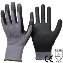 NMSAFETY 13/15 gauge knit cheap nitrile working glove black foam nitrile gloves